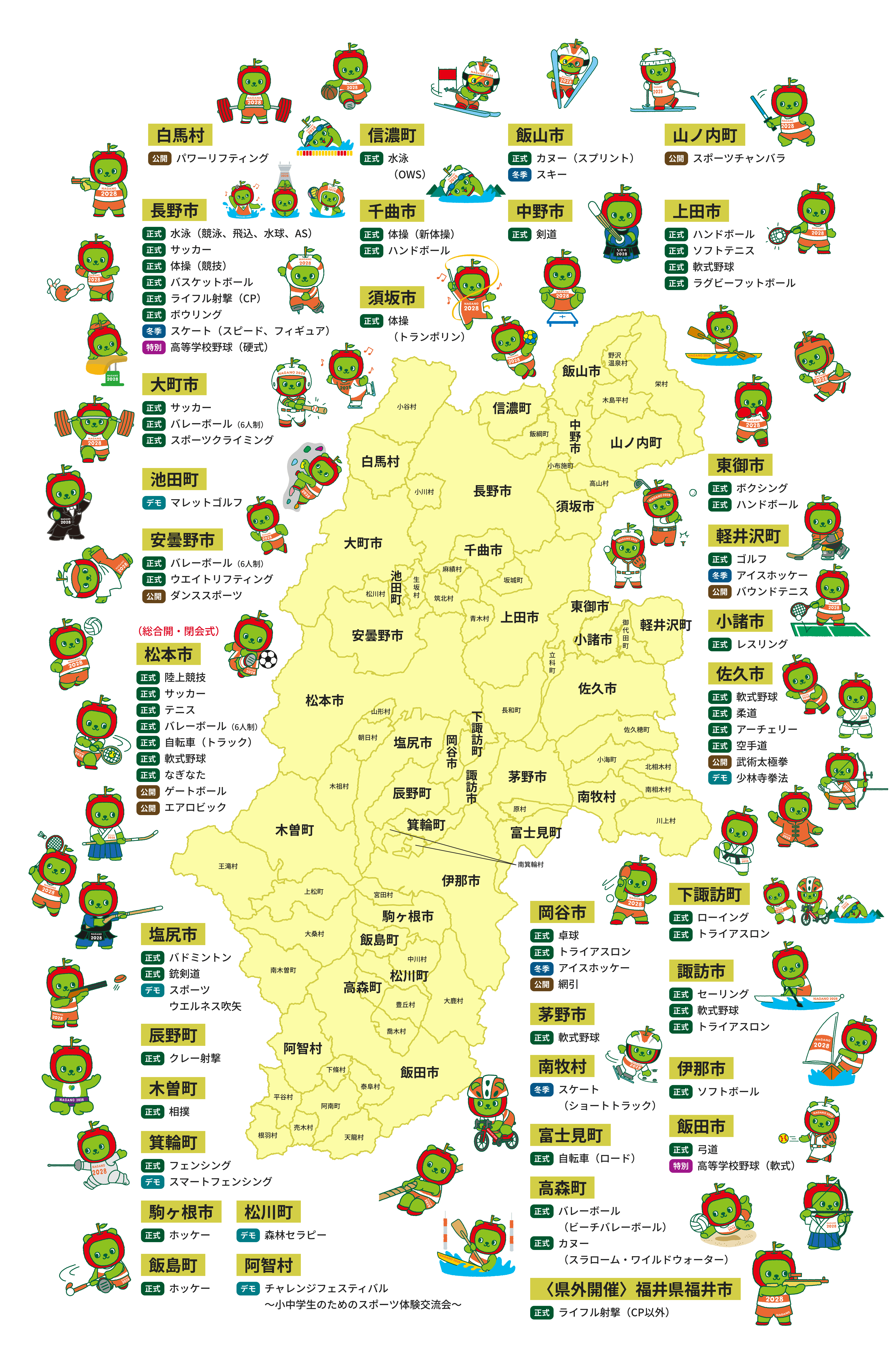 市町村別国スポ競技会場地図